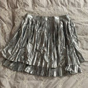 NWOT ModCloth Silver Pleated Miniskirt